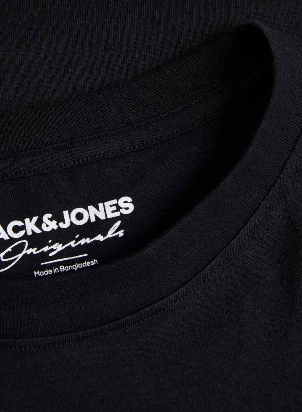 Camiseta Jack and Jones Lafayette Preto Para Homem.