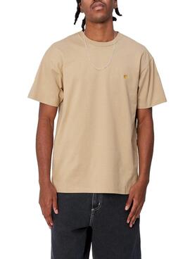 Camiseta Carhartt Chase Bege para Homem.