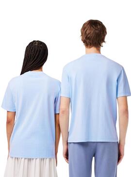 Camisa Lacoste Dyed Azul Para Mulher e Homem