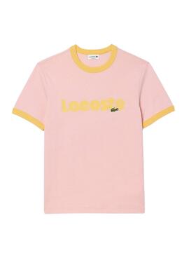 Camisa Lacoste Retro Rosa para Homem