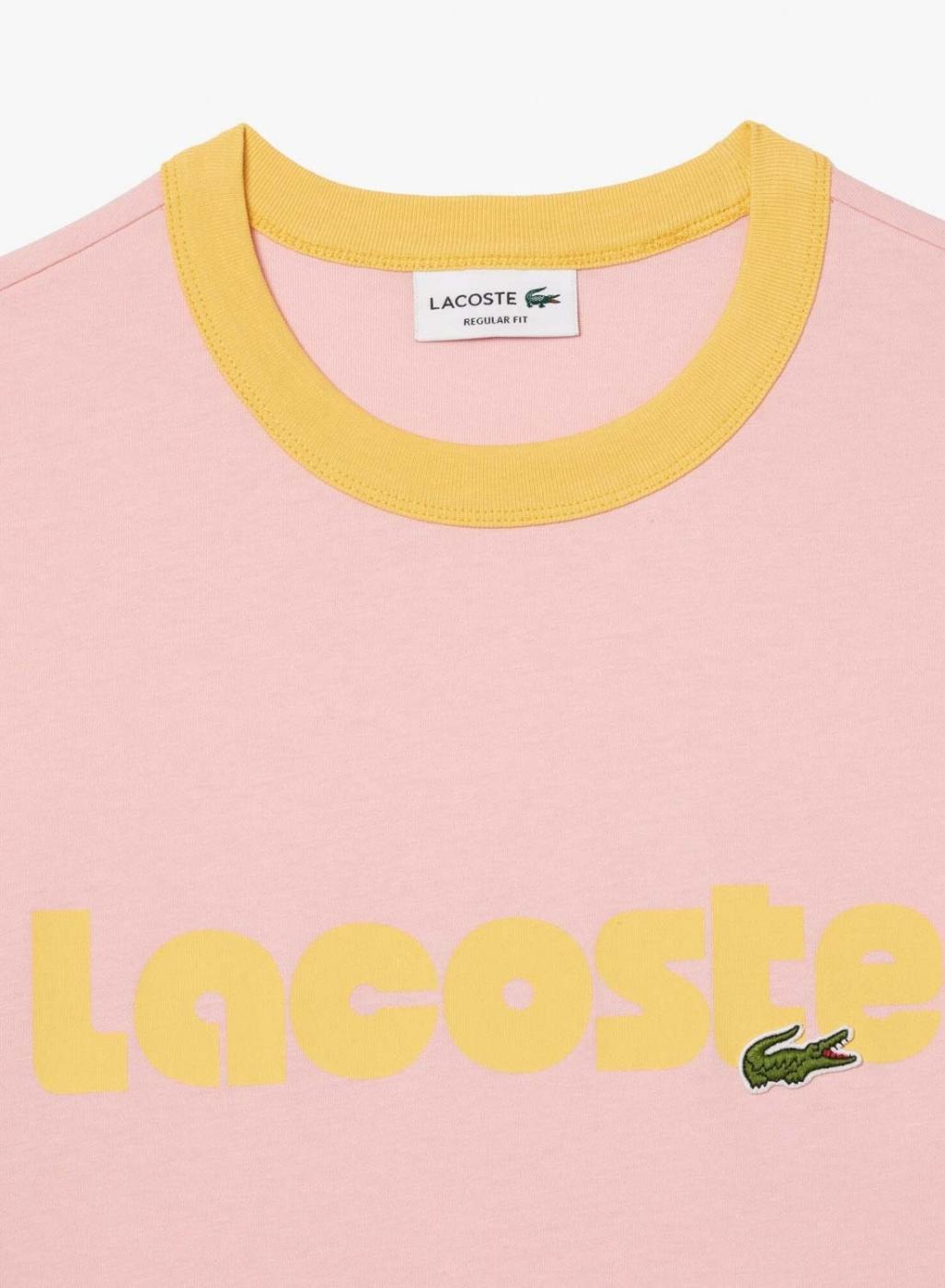 Camisa Lacoste Retro Rosa para Homem