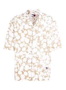 Camisa Tommy Jeans Relaxed Floral Aop Bege Para Homem