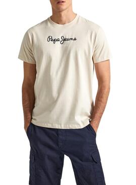 Camiseta Pepe Jeans Eggo Bege para Homem