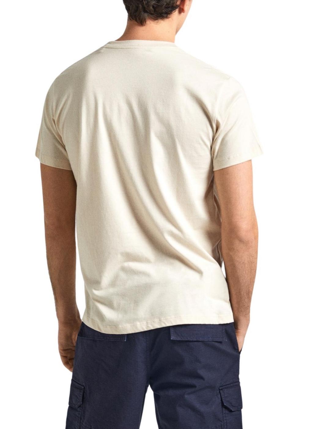 Camiseta Pepe Jeans Eggo Bege para Homem