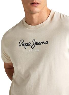 Camiseta Pepe Jeans Eggo Bege para Homem