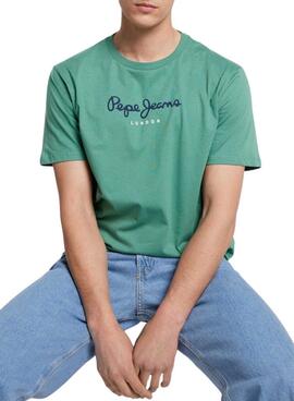 Camisa Pepe Jeans Eggo Verde Para Homem.