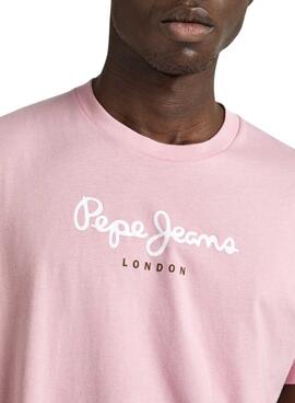 Camiseta Pepe Jeans Eggo Rosa para Homem.