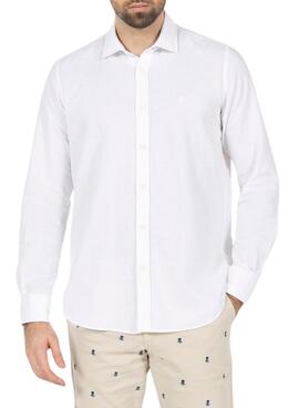 Camisa El Pulpo Lino Logo Branco Para Homens