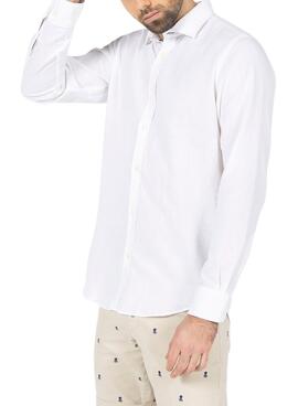 Camisa El Pulpo Lino Logo Branco Para Homens