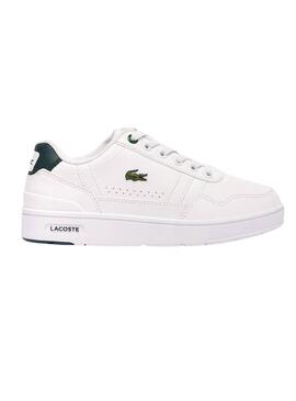 Tênis Lacoste T-Clip branco para crianças.