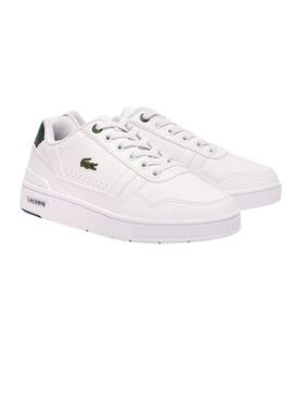 Tênis Lacoste T-Clip branco para crianças.