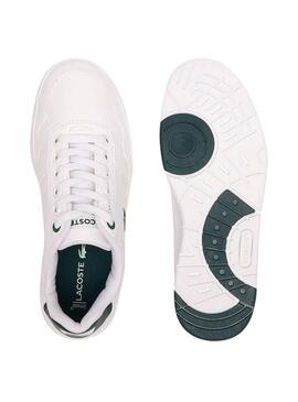 Tênis Lacoste T-Clip branco para crianças.