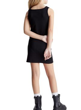 Vestido Calvin Klein Rib Badge Preto Menina