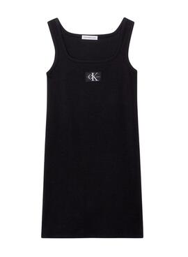 Vestido Calvin Klein Rib Badge Preto Menina