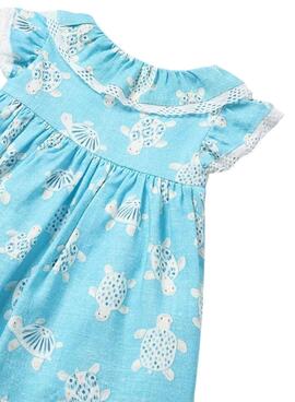 Vestido Mayoral Estampado Capri Azul Para Bebê.