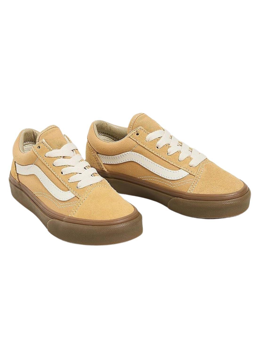 Sapatilhas Vans Old Skool Camel para meninos e meninas.