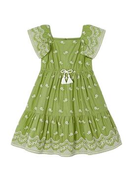 Vestido Mayoral Bordado Verde Para Menina