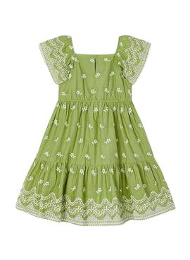 Vestido Mayoral Bordado Verde Para Menina