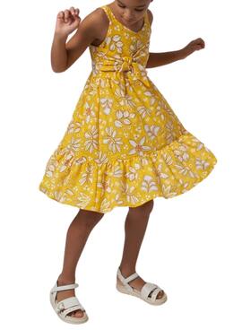 Vestido Mayoral Estampado Laço Amarelo Para Menina