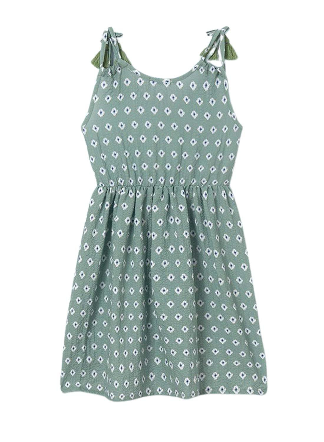 Vestido Mayoral Estampado Cruzado de Menta para Menina