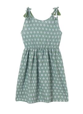 Vestido Mayoral Estampado Cruzado de Menta para Menina