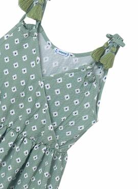 Vestido Mayoral Estampado Cruzado de Menta para Menina