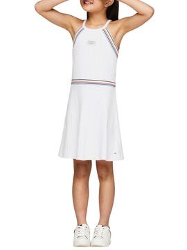 Vestido Tommy Hilfiger 1985 Sport Branco Para Menina