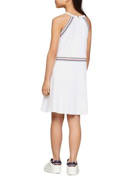 Vestido Tommy Hilfiger 1985 Sport Branco Para Menina