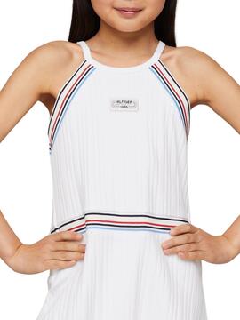 Vestido Tommy Hilfiger 1985 Sport Branco Para Menina