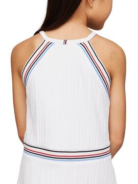 Vestido Tommy Hilfiger 1985 Sport Branco Para Menina