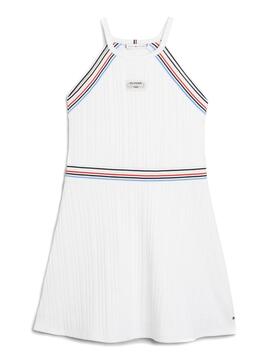 Vestido Tommy Hilfiger 1985 Sport Branco Para Menina