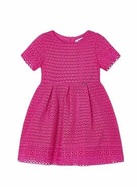 Vestido Mayoral Guipur Rosa para Menina