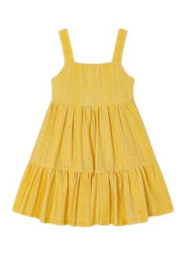 Vestido Mayoral Perfurado Amarelo para Menina