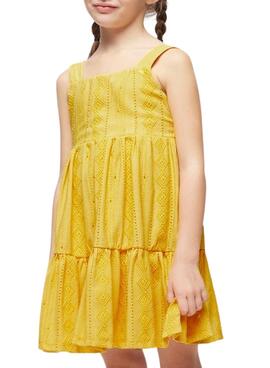 Vestido Mayoral Perfurado Amarelo para Menina