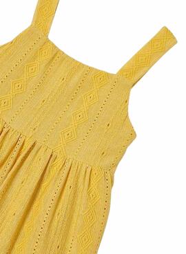 Vestido Mayoral Perfurado Amarelo para Menina