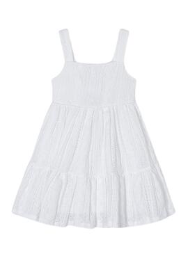 Vestido de malha perfurada branco