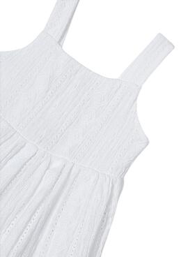 Vestido de malha perfurada branco