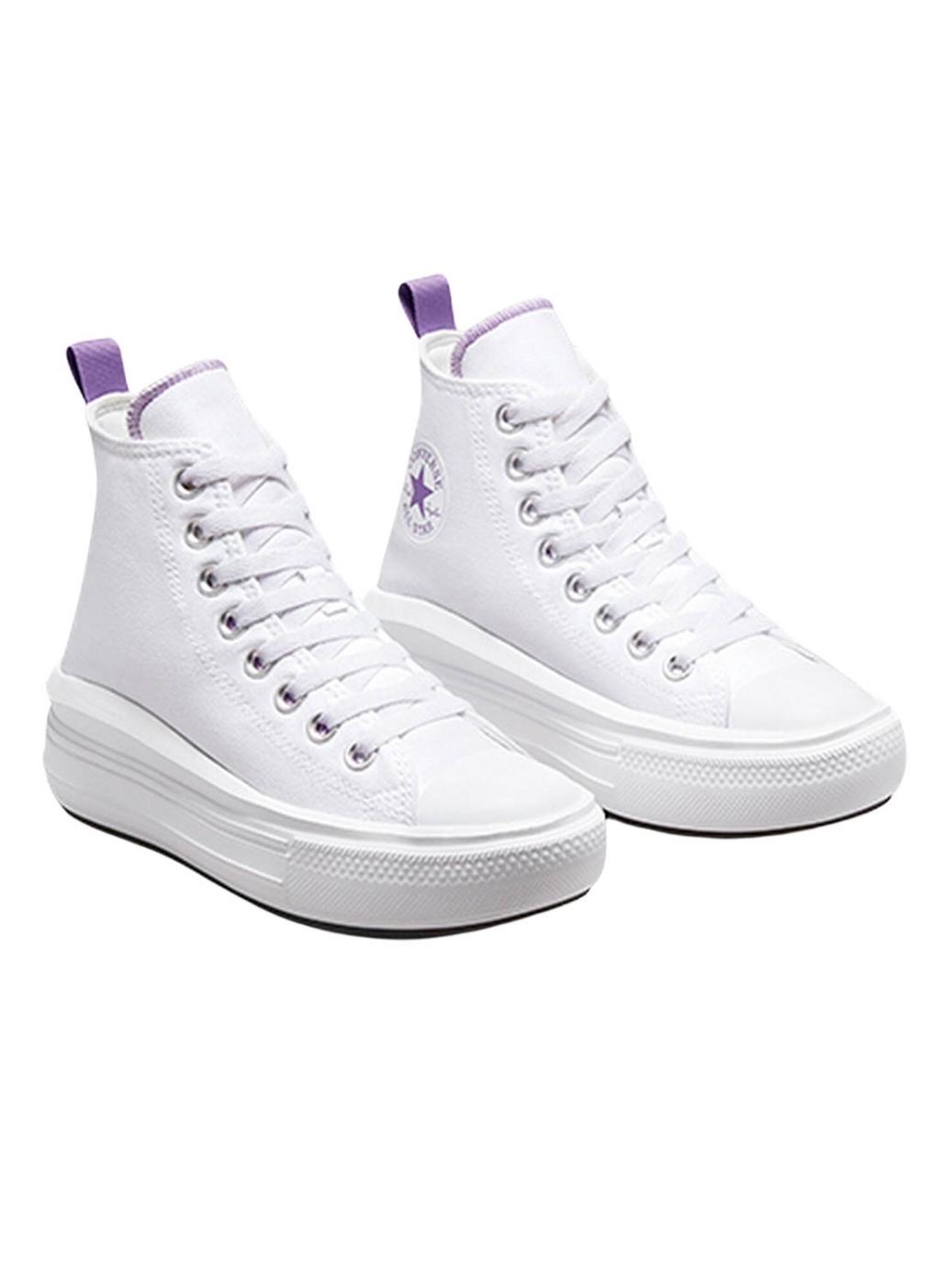 Sapatilhas Converse Chuck Taylor Move Branco e Lilás