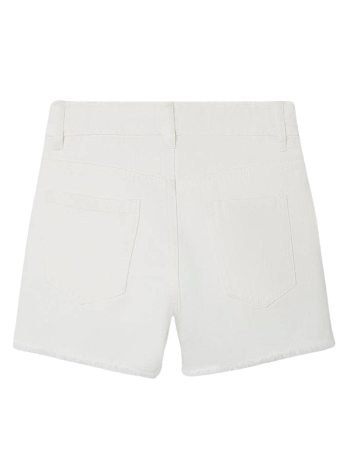 Shorts Nome It Rose Mom Branco para Menina