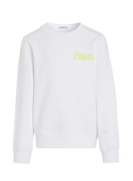 Moletom Calvin Klein Terry Wave Branco Infantil