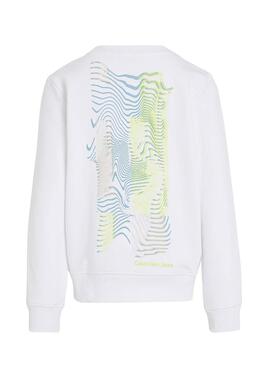 Moletom Calvin Klein Terry Wave Branco Infantil