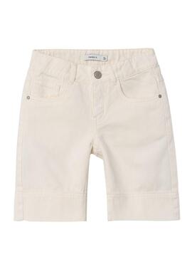 Shorts Name It Rose Wide Branco para Menina