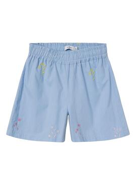 Shorts Name It Falower Azul Para Menina