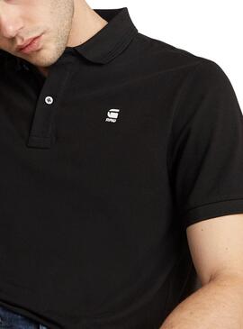 Camisa Polo G-Star Dunda Slim preta para homens.