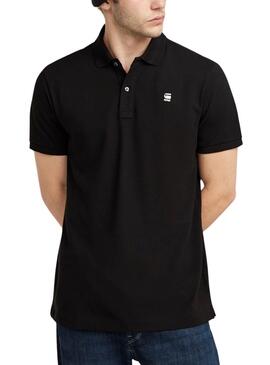 Camisa Polo G-Star Dunda Slim preta para homens.