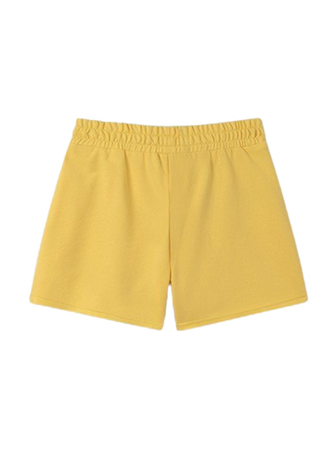 Short Mayoral em fleece amarelo para menina.