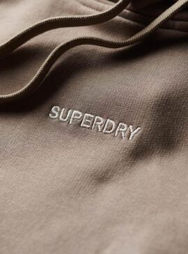 Moletom com Logo Superdry Micro Marrom para Homem