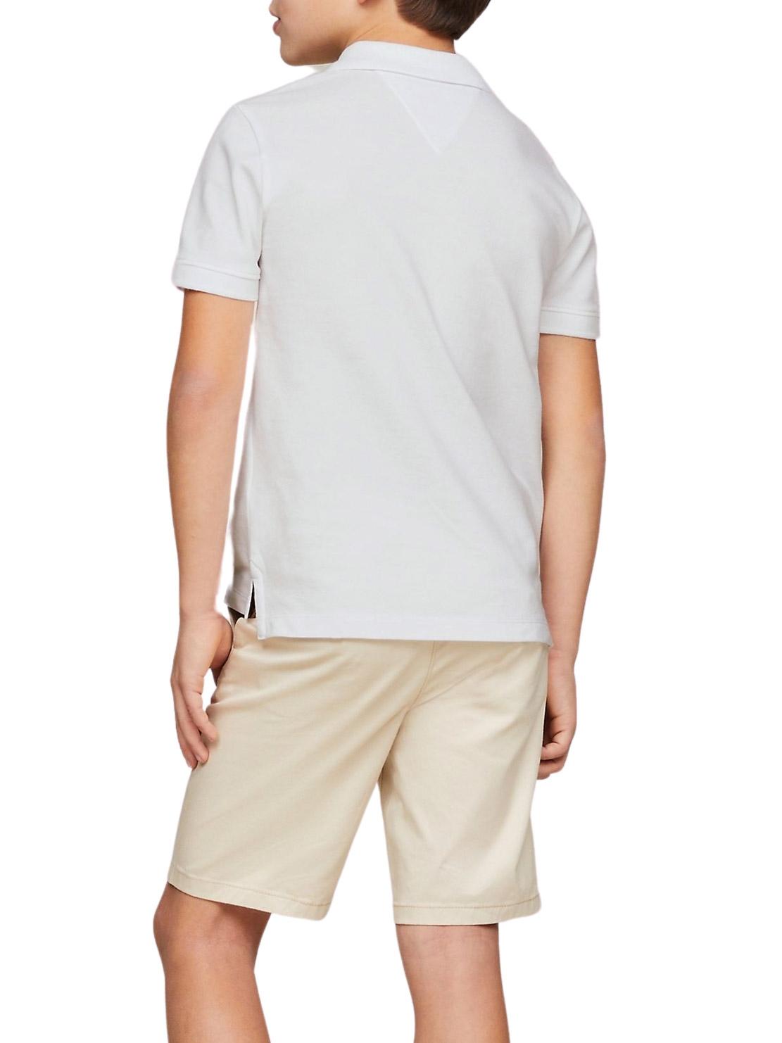 Polo Tommy Hilfiger Flag Branco Para Menino