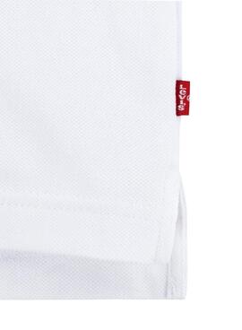 Camisa polo branca Levis Tape para criança.