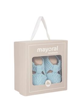 Sapatinho Tricot Mayoral Azul Para Bebê